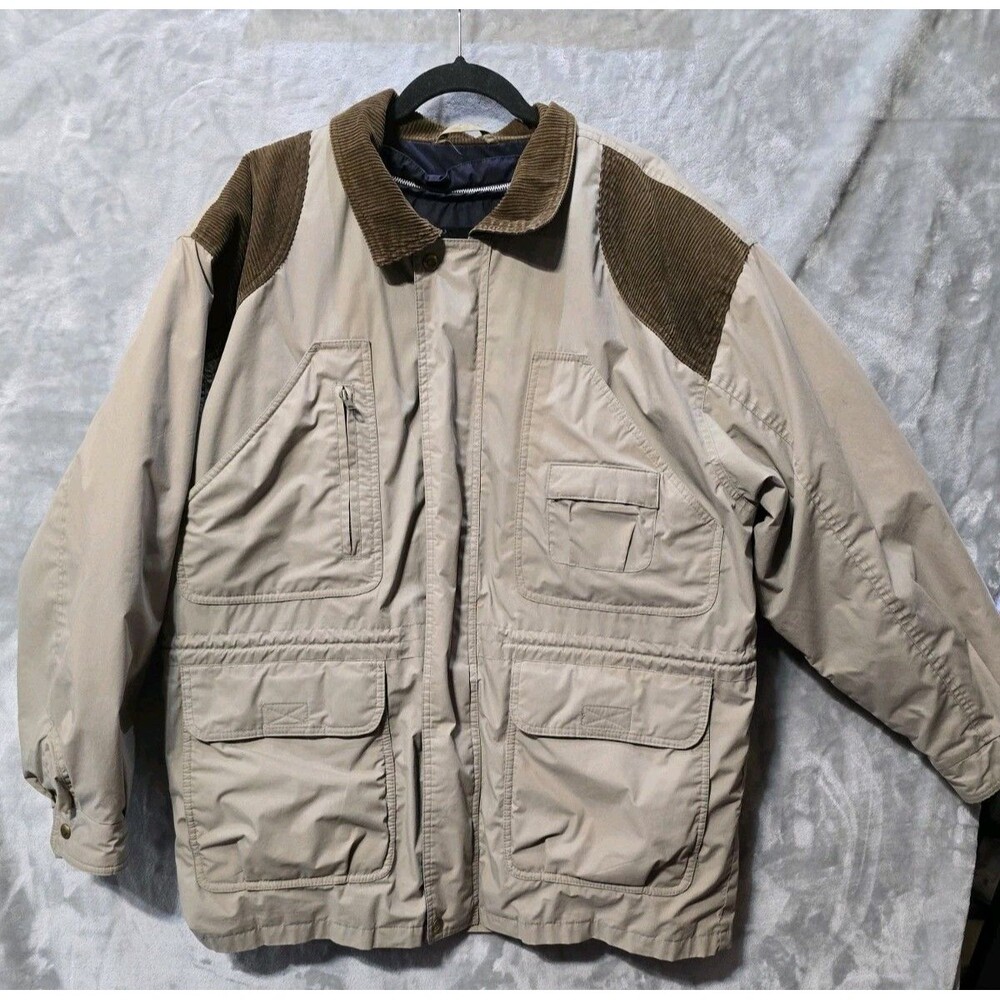 GANT Beige Insulated  Barn Jacket Chore Coat L Removable Liner Corduroy EUC